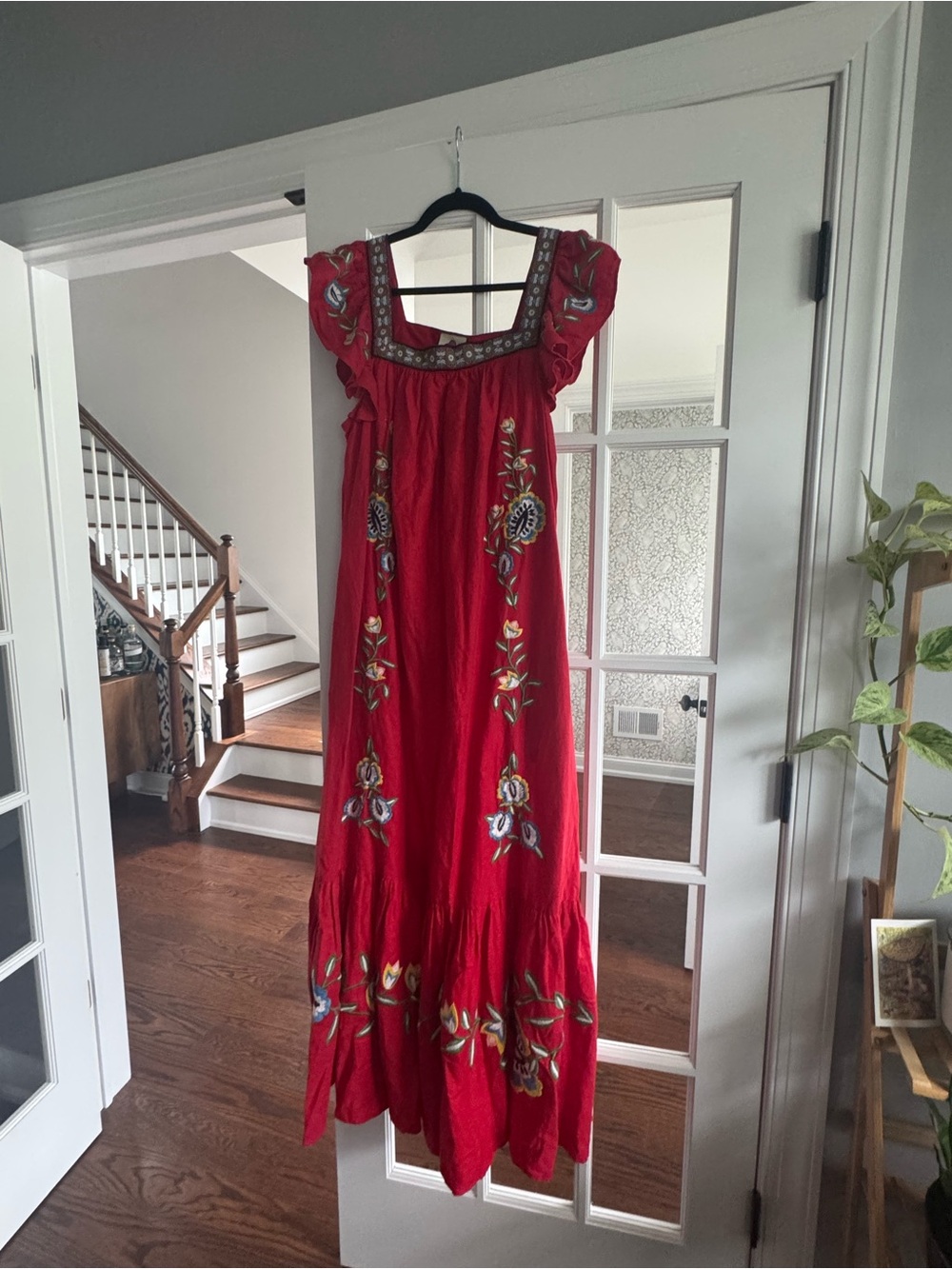 Anthropologie Farm Rio Embroidered Square-Neck Dress - Picture 3 of 9